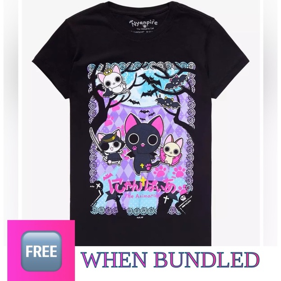 Hot Topic Tops - 🆓 FREE When Bundled - Hot Topic Nyanpire The Vampire Cat T-Shirt - XS